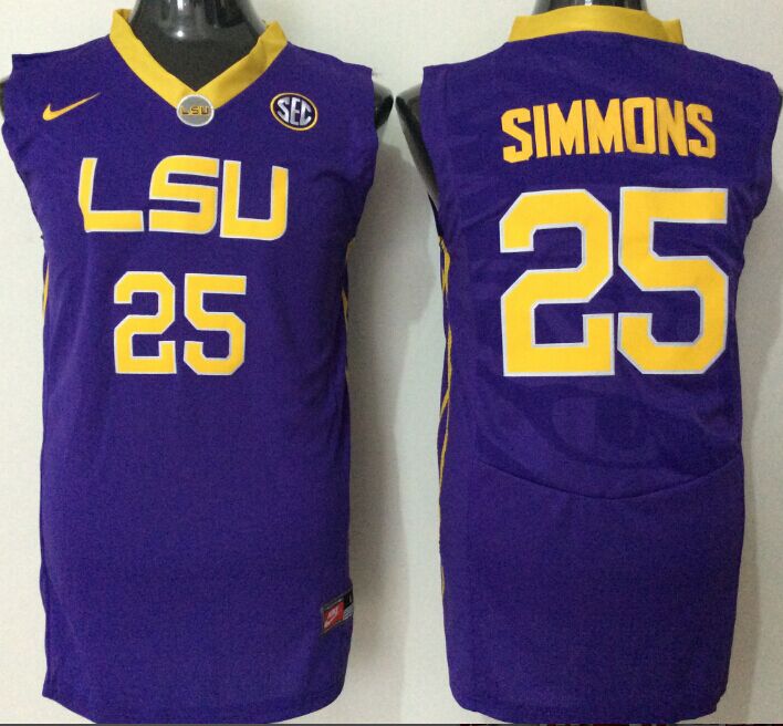 NCAA Men LSU Tigers #25 simmons purple